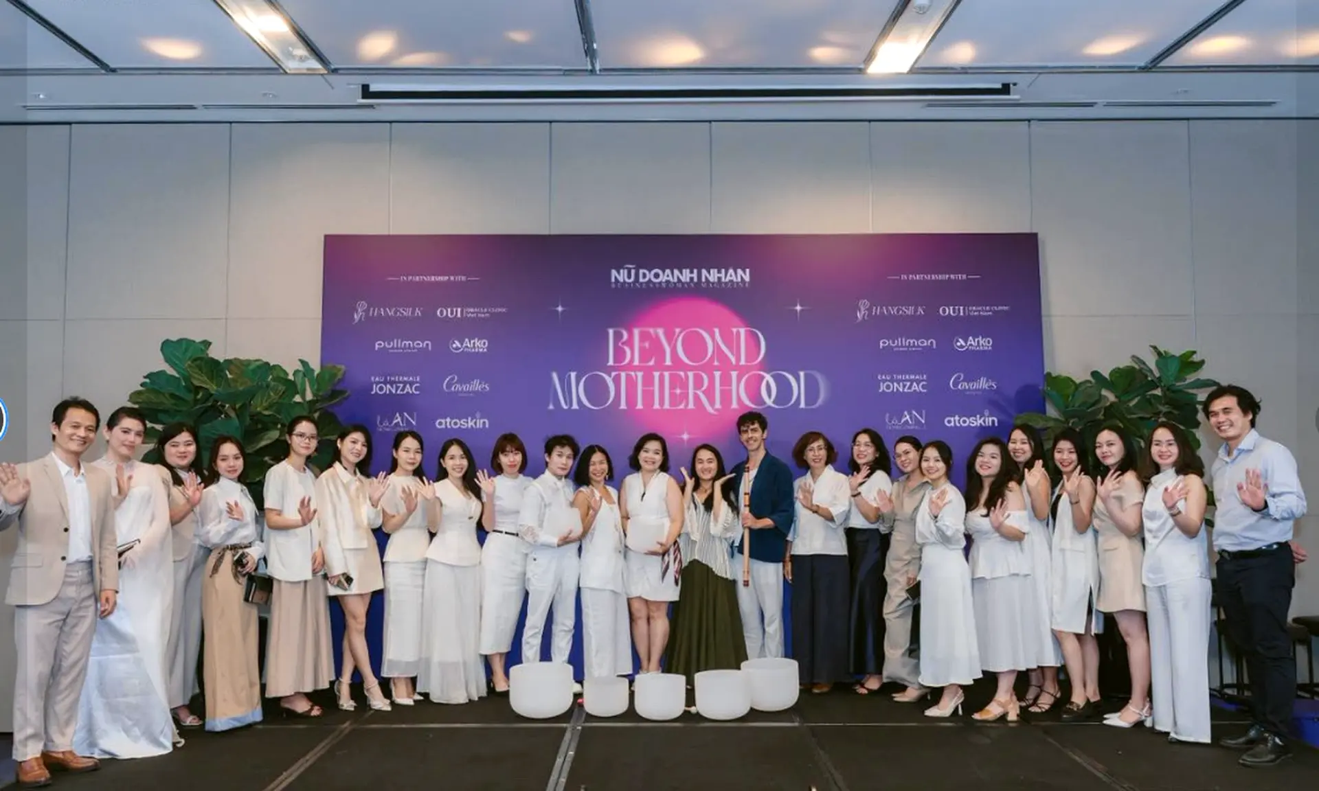 Beyond Motherhood gathering participants with Orçun and singing bowls
